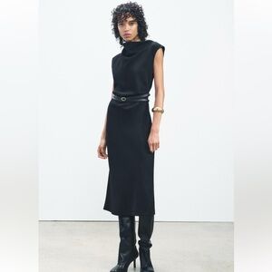 ZARA NWT ZW Collection Belted MIDI Dress